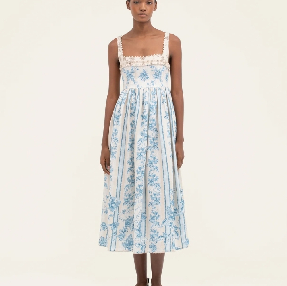 Agua By Agua Bendita Barbara Midi Dress in Bougainvillea - Picture 3 of 14